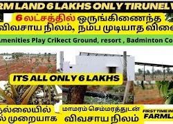 6 லட்சத்தில் விவசாய நிலம்,செம்மரம் மாமரம்  பண்ணை நிலம்